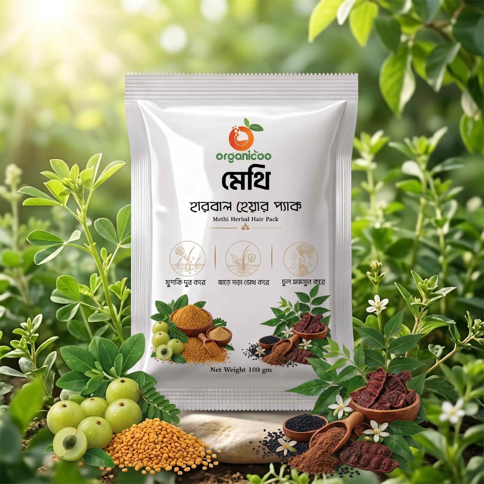 অর্গানিকো মেথি হারবাল হেয়ার প্যাক